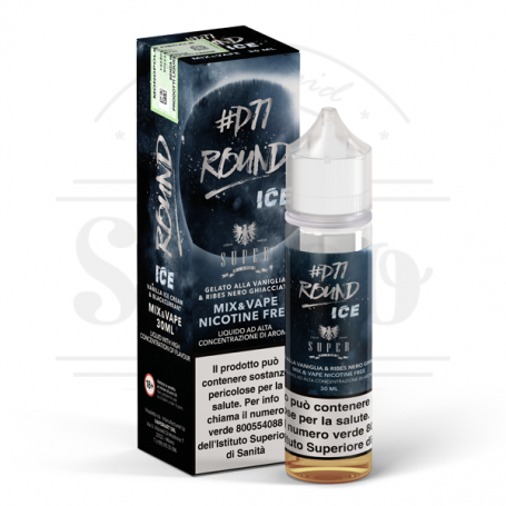 Round ice liquido cremoso fruttato gelato alla vaniglia ribes nero e ghiaccio ice