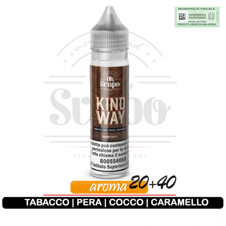 Kind Way gusto tabacco pera cocco caramello aroma 20ml liquido sigaretta elettronica OK SVAPO