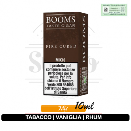 Booms fire cured mini shot 10ml tabaccoso