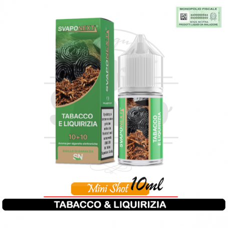 Tabacco e Liquirizia Aroma Tabaccoso Mini Shot 10ml Svaponext
