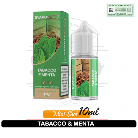 Tabacco e Menta Aroma Tabaccoso Mini Shot 10ml Svaponext