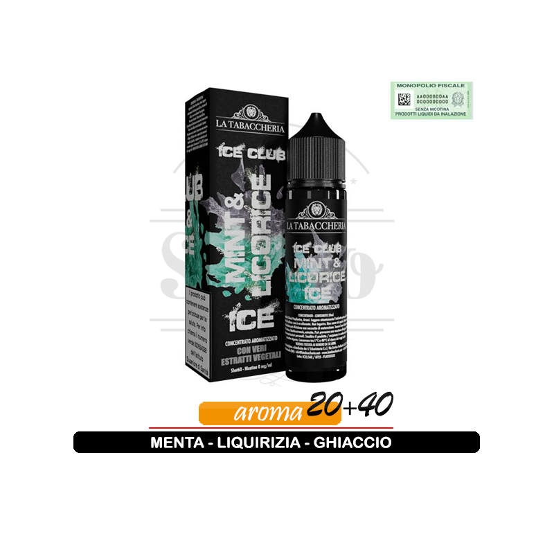 liquido liquirizia e menta Mint e Licorice Ice Aroma 20ml Linea Ice Club La Tabaccheria