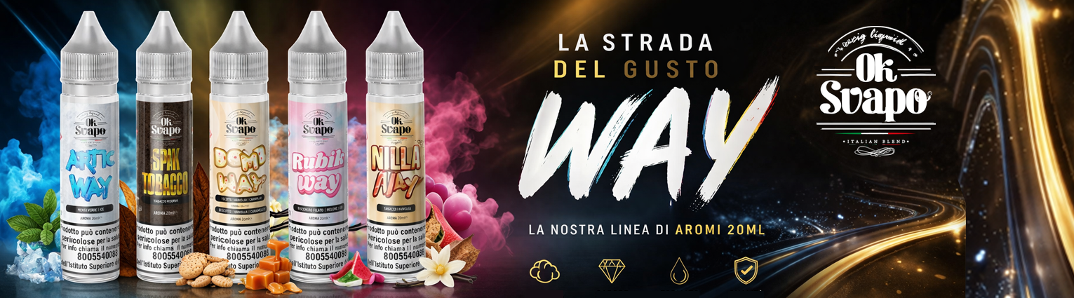 Liquidi Aromi 20ml Sigaretta elettronica Linea Way Oksvapo